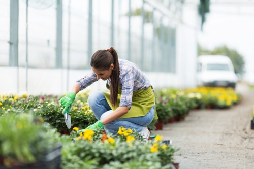 Gardening team arriving to carry out a scheduled service