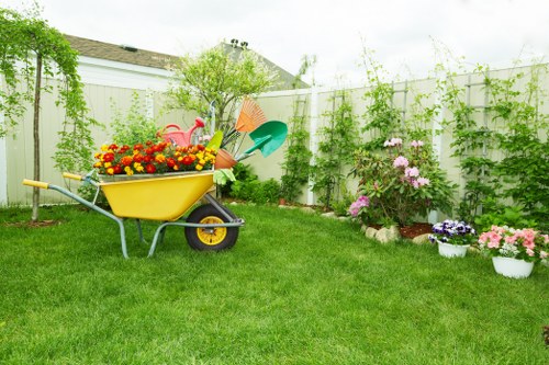 Seasonal planting and garden upkeep in West Green outdoor space