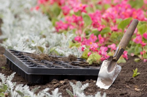 Professional West Green garden design with patio and lawn